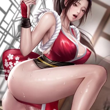 areolae, ass, big breasts, breasts, cum in pussy, cum inside, mai shiranui, milkychu, sound, tagme, webm