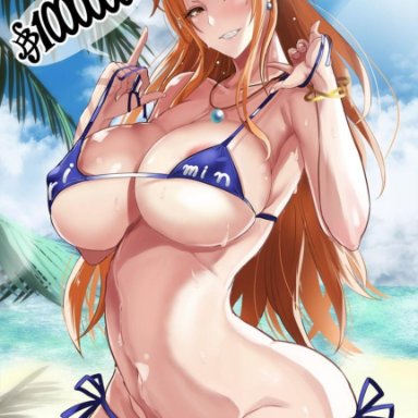 beach, bikini, kawabata yoshiro, nami, one piece
