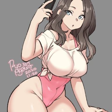 1girls, big breasts, breasts, cleavage, female, female only, large breasts, looking at viewer, ryo agawa, solo, thick thighs, wide hips