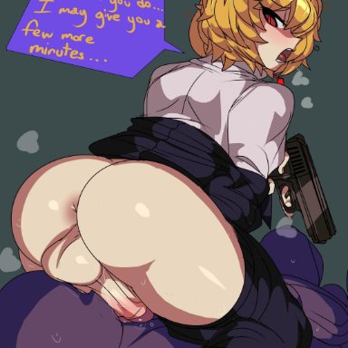 2boys, androgynous, anus, ass, balls, blonde hair, blush, captain kirb, erection, faceless male, facesitting, femboy, girly, gun, heavy breathing