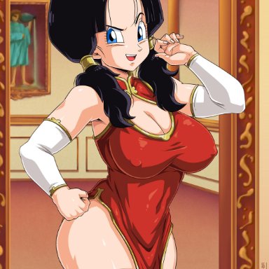 big breasts, breasts, dragon ball, dragon ball fighterz, dragon ball z, sano-br, tagme, thick thighs, traditional clothes, videl
