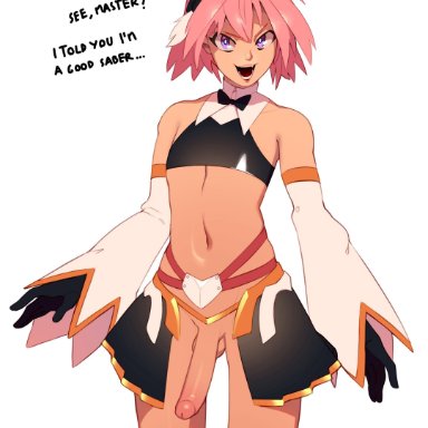 1boy, absurdres, astolfo (fate), balls, big penis, combos-n-doodles, erection, fate (series), fate/apocrypha, femboy, girly, highres, hung trap, long penis, male