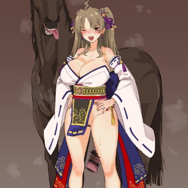 1girls, bestiality, female, girl, horse, hudak, renka (senran kagura), senran kagura, zoophilia
