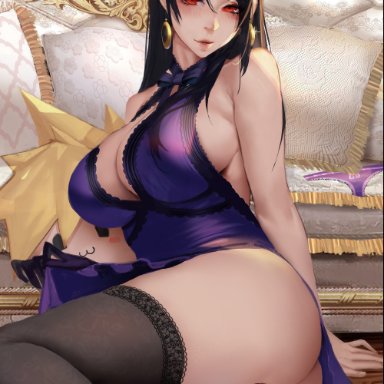 1girls, ass, big ass, big breasts, breasts, cleavage, female, female only, final fantasy, final fantasy vii, gtunver, large breasts, looking at viewer, solo, thighhighs