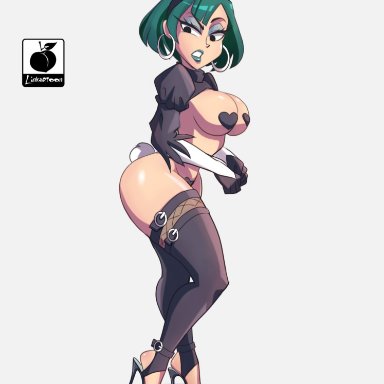 1girls, alternate costume, alternate version available, ass, background, big ass, big breasts, big butt, big tiddy goth, big titty goth, bunny ear, bunny ears, bunny girl, bunny tail, bust