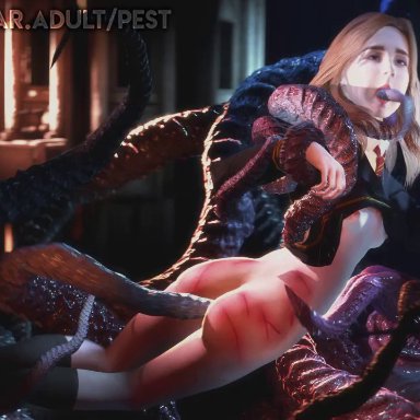 3d, 3d animation, all the way through, animated, clothed sex, harry potter, hermione granger, monster, nipples, pestilencesfm, sound, spanking, tentacle, tentacles, whip