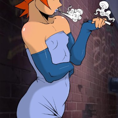 1girl, 1girls, ben 10, busty, cartoon network, cigarette, female, female focus, female only, gwen tennyson, hourglass figure, pinup, pinup pose, pose, posing