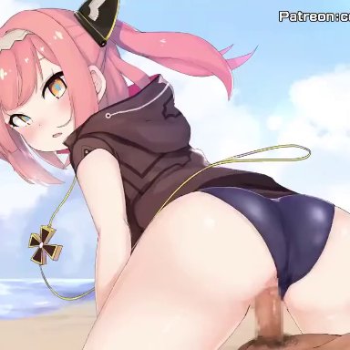 animated, azur lane, ceo neet, cum in pussy, cum inside, moaning, patreon, patreon username, pink hair, reverse cowgirl position, sex, sound, tagme, u-81 (azur lane), vaginal sex