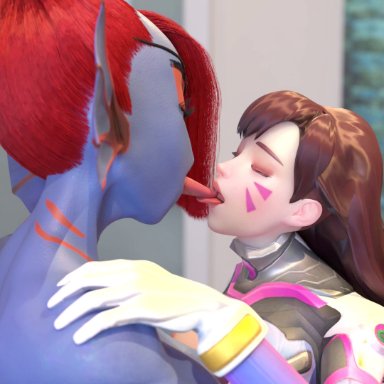 3d, animated, asphyxiation, ayasz, choking, crossover, d.va, deepthroat, extreme french kiss, gag, gagging, overwatch, sound, throat barrier, tongue