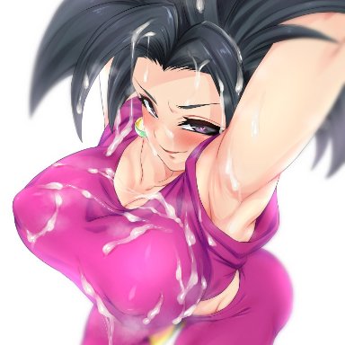 armpit, armpits, arms up, big breasts, cum, cum on body, dragon ball, dragon ball super, dragon ball z, kefla, rom, saiyan, seductive, voluptuous