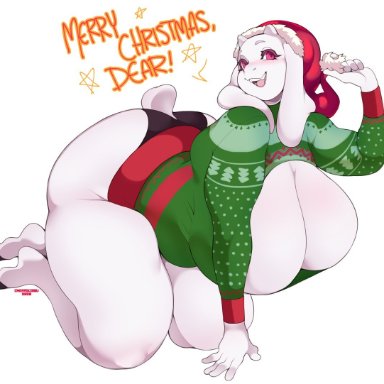 1girls, anthro, big breasts, breasts, cherrikissu, christmas, christmas clothing, clothing, female, female only, holidays, huge breasts, milf, solo, solo female
