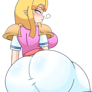 alternate ass size, ass, big ass, big breasts, big butt, blonde hair, blush, bottom heavy, bubble ass, bubble butt, cute, daisy-pink71, embarrassed, enormous ass, fat ass