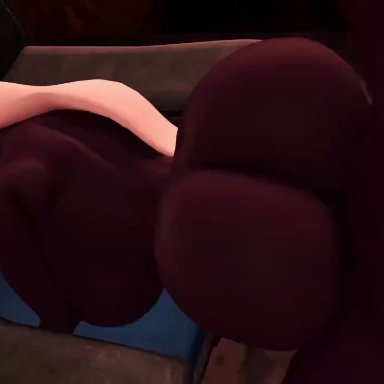 3d, animated, anthro, big ass, big breasts, chair, doggy style, faceless, faceless male, female, horsecock, huge ass, inside, looking back, loop