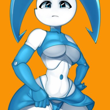 busty, cameltoe, crop top, female, female focus, female only, hourglass figure, jenny wakeman, my life as a teenage robot, nickelodeon, pinup, pinup pose, pose, posing, robot