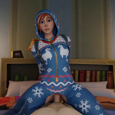 1girl, animated, cowgirl, fortnite, onesie (fortnite), tagme, video