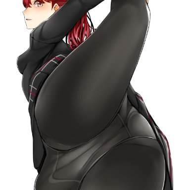 1futa, bulge, chunk (editor), edit, edited, futa only, futanari, kasumi yoshizawa, leggings, nemu (nebusokugimi), panties, persona, persona 5, persona 5 royal, school uniform