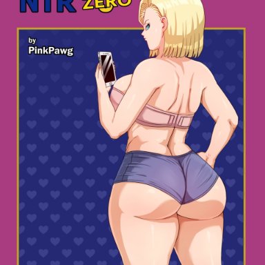 1girls, android 18, blonde hair, blue eyes, cameltoe, cleavage, curvy, dragon ball, erect nipples, female, huge areolae, huge ass, huge breasts, pinkpawg, puffy nipples