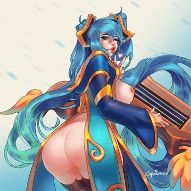 ass, greenu, league of legends, sona, tagme