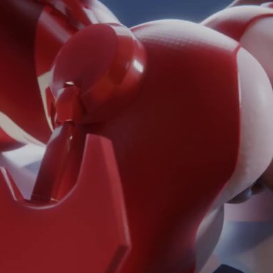 1boy, 1girls, 3d, animated, ass, big penis, blender, darling in the franxx, erection, female, from behind, huge ass, male, no sound, penis