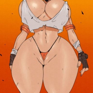 1girls, artist logo, ass, barely clothed, bikini bottom, borderlands, breasts, busty, child bearing hips, clothing, curvaceous, curvy, erect nipples, exhibitionism, gloves