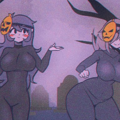 2020, animated, animated gif, big breasts, dancing, halloween, ilustretsspoks, meme, scruffmuhgruff