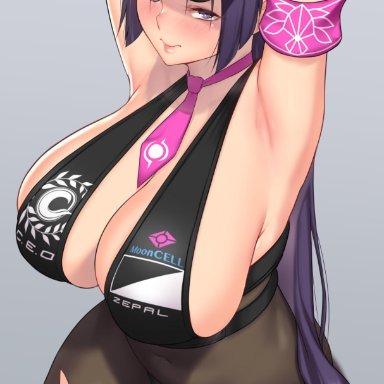 1girls, aster crowley, big breasts, fate (series), fate/grand order, female, female focus, female only, high resolution, highres, long hair, mature, mature female, minamoto no raikou (fate/grand order), nipples