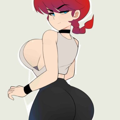 1girls, ass, big ass, big breasts, blue eyes, breasts, female, huge ass, huge breasts, large breasts, postblue98, ranma 1/2, ranma saotome, ranma-chan, red hair