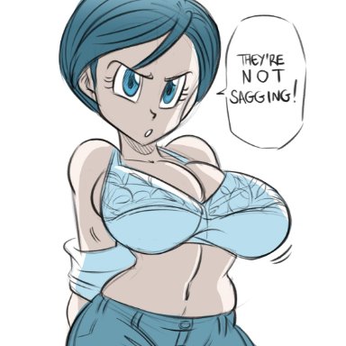 2020, belly button, big breasts, bra, breasts, bulma briefs, dragon ball, dragon ball super, dragon ball z, female, female only, funsexydragonball, large breasts, looking at viewer, navel