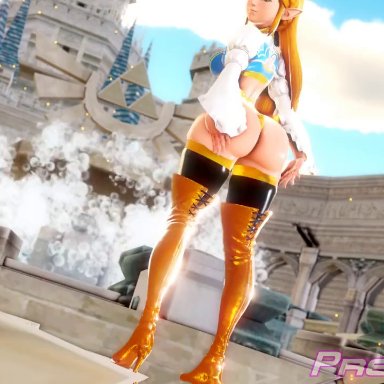 3d animation, a link between worlds, animated, animation, ass, ass expansion, big ass, big butt, blonde, blonde hair, blue eyes, bottom heavy, breath of the wild, bubble butt, butt expansion