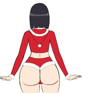 animated, ass shake, big ass, big butt, biggies00, black hair, hyuuga hinata, naruto, panties, short hair, white skin