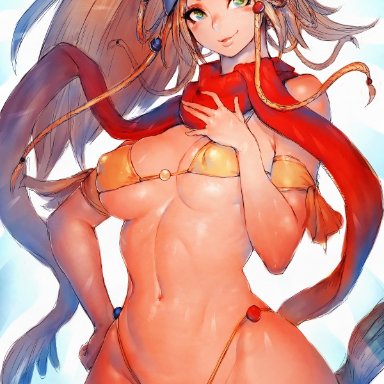 1girls, big breasts, bra, breasts, cameltoe, cleavage, female, female only, final fantasy, final fantasy x, fumio (rsqkr), large breasts, panties, rikku, solo