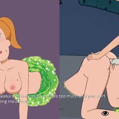 1boy, 1girls, adult swim, animated, ass, ass grab, big breasts, breasts, brother and sister, condom, condom on penis, female, ferdafs, happy, incest