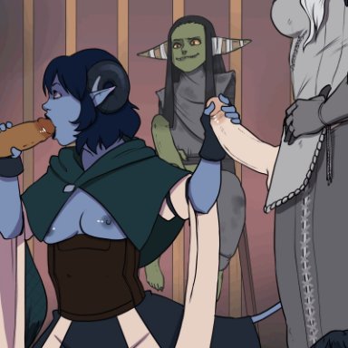 animated, clothed, clothed sex, clothing, critical role, dnd, dungeons and dragons, futa on female, futanari, gangbang, goblin, human, jester lavorre, size difference, tagme