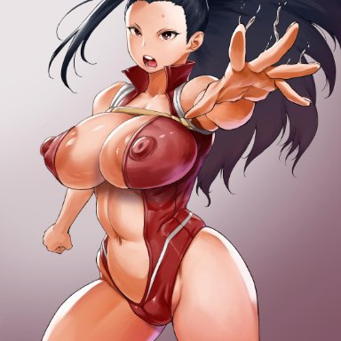 big breasts, bonten, breasts, busty, female, female focus, hourglass figure, large breasts, momo yaoyorozu, my hero academia, pinup, pinup pose, pose, posing, tagme