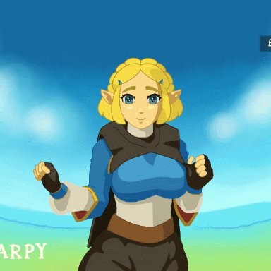 1girls, alternate version available, animated, anus, ass, big ass, big breasts, big butt, blonde hair, breath of the wild, breath of the wild 2, derpyharpy, facesitting, female, female only