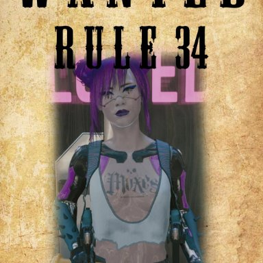 cyberpunk 2077, female only, pink hair, Rita Wheeler, tattoo