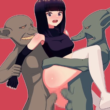 1girls, animated, clothing, dungeon and fighter, dungeon fighter online, f14 (artist), female priest (dungeon and fighter), goblin, monster, rape, sex