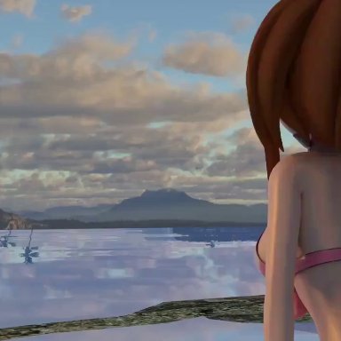 1girls, 3d, 3d animation, animated, breast expansion, breasts, female, female only, giantess, my hero academia, ochako uraraka, pov, pov eye contact, shounen jump, sliceofsize