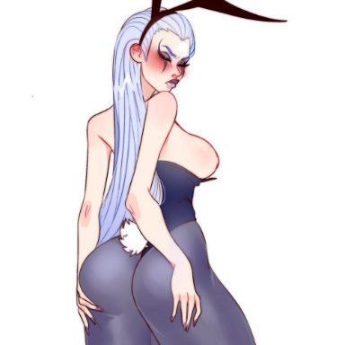 1girls, bunny ears, bunnysuit, dat ass, diana (league of legends), female only, ilwha, league of legends, pantyhose, solo female