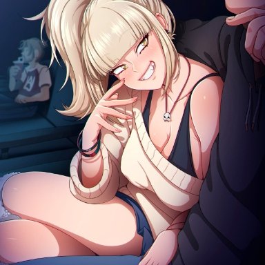 1boy, 1girls, big breasts, female, himiko toga, izuku midoriya, long hair, male, male/female, my hero academia, neocoill, patreon, patreon reward, tagme