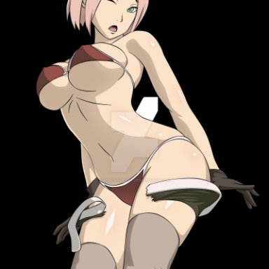 1girls, artist name, bare shoulders, belt, bike shorts, bikini, boruto: naruto next generations, breasts, broken, deboratesta, erect nipples, female, female only, gloves, green eyes