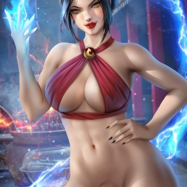 1futa, 1girls, abs, avatar the last airbender, ayyasap, azula, balls, big breasts, big penis, black hair, bottomless, bottomless female, bra, breasts, cleavage