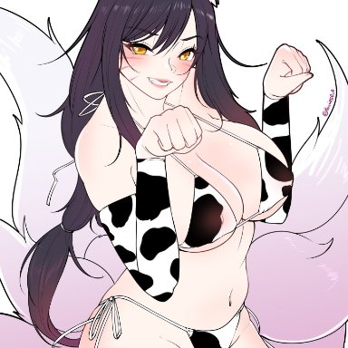 1girls, ahri, big breasts, breasts, female, female only, large breasts, league of legends, looking at viewer, solo, tinnies