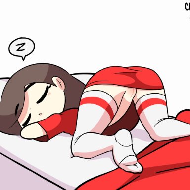 1girl, animated, animated gif, anus, ass, ass up, bed, canada, diives, extended upskirt, female, gif, oc, peargor, pussy