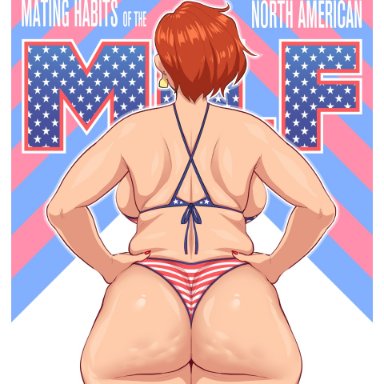 1girls, amber (fellatrix), american flag bikini, ass, big ass, big breasts, big butt, breasts, bubble ass, bubble butt, butt, cellulite, chubby, comic, comic cover