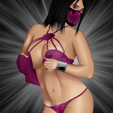 1girls, assassin, black hair, busty, cleavage, deviantart, digital media (artwork), dragonlord720, edenian, hourglass figure, kunoichi, light skin, light-skinned female, mask, mileena