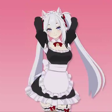 2 phút hơn, 3d, animated, cat ears, cat girl, catgirl, dance, maid, me!me!me!, music, twintails, vei, video, virtual youtuber, vtuber