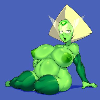 1girls, areolae, ber00, big breasts, breasts, female, female only, huge belly, large breasts, mostly nude, nipples, nude, nude female, peridot (steven universe), pregnant