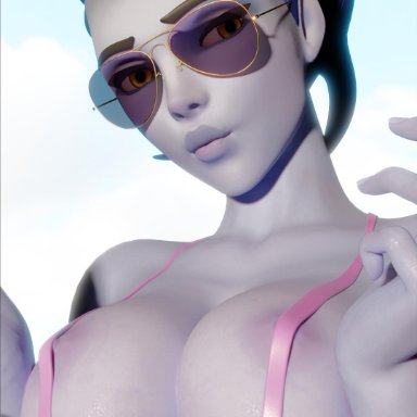 1girls, 3d, big breasts, blender, breasts, cleavage, Dreamrider, female, female only, large breasts, overwatch, solo, widowmaker