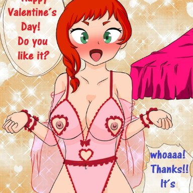 1girls, babydoll, breasts, english text, female, female only, happy valentine, heart, nekogatito69, noche calavera, pilika, text, valentine's day, webcomic, webcomic character